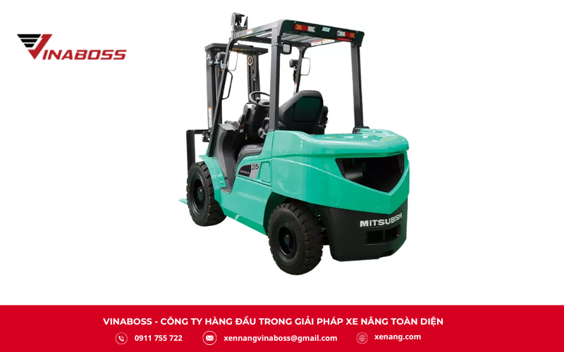 Xe nâng Mitsubishi Forklift 2.5 tấn là dòng xe nâng dầu diesel ngồi lái, nhập khẩu từ Nhật Bản