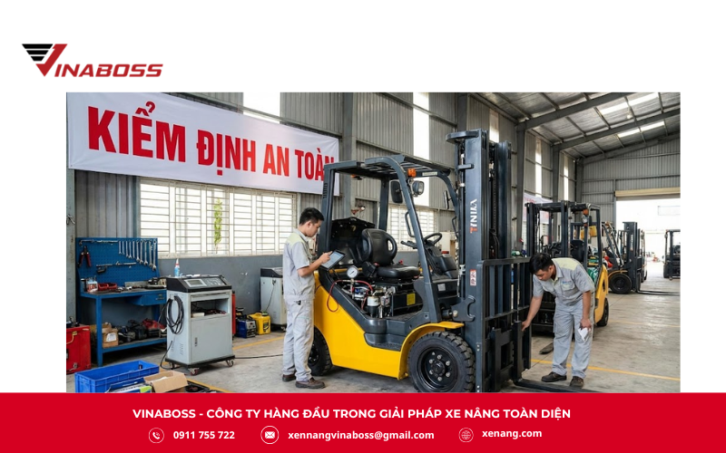 Kiểm định xe nâng cần được thực hiện lần đầu ngay khi thiết bị được đưa vào sử dụng