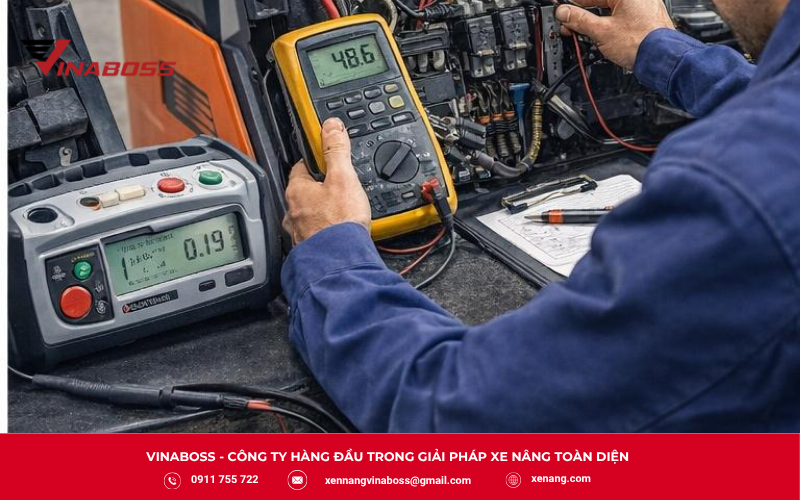 Kiểm tra động cơ điện và bộ điều khiển xe nâng BYD