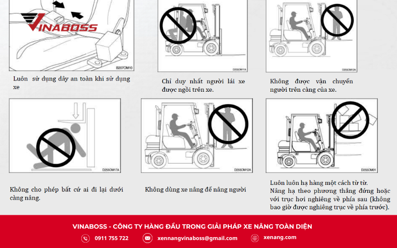 Những lưu ý trước khi lái xe nâng
