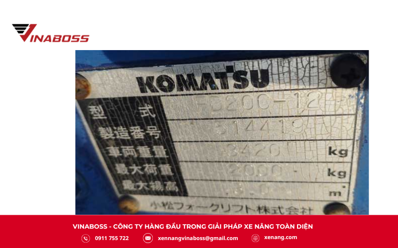 Tem XE NÂNG DẦU KOMATSU FD20C