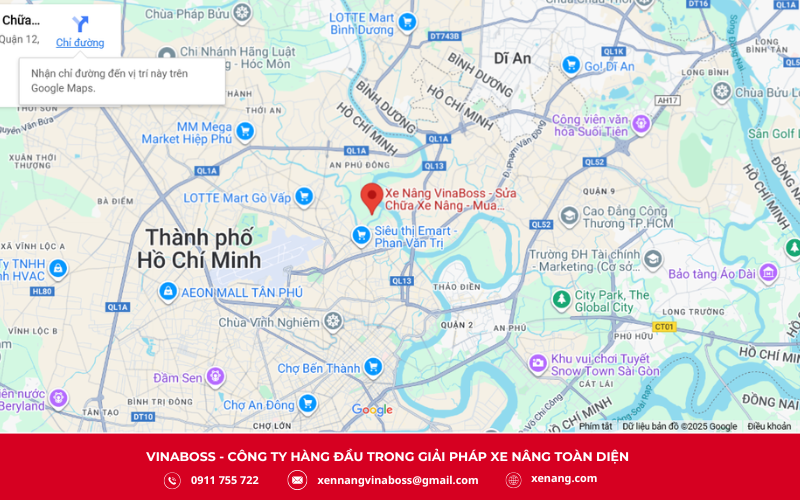 Địa điểm làm việc chính của Công ty Vinaboss là tại: 421 Vườn Lài, P. An Phú Đông, TP.HCM, VN.