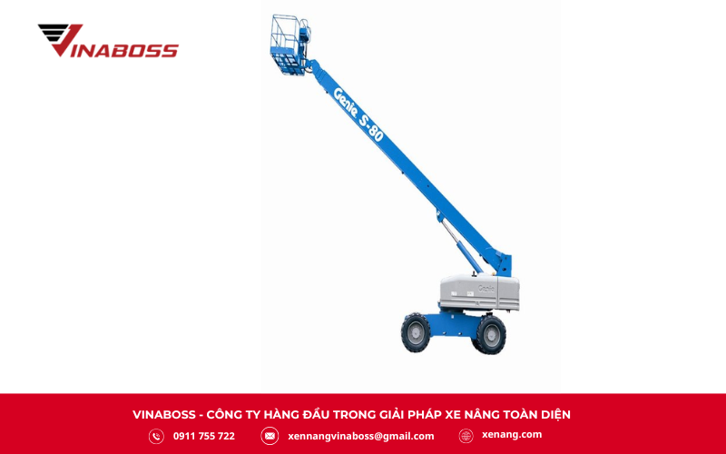 Xe nâng người dạng ống lồng (Telescopic Boom Lift) có tầm với xa, làm việc hiệu quả ở độ cao lớn và không gian mở. 