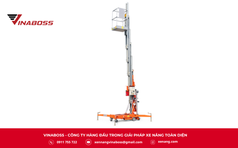 Xe nâng người (Aerial Work Platform – AWP) là thiết bị nâng hạ chuyên dụng đưa người và dụng cụ lên cao 4–50m để thi công
