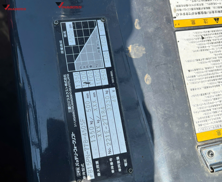 Xe Nâng Điện Ngồi Lái NICHIYU FB15PN-77B-450SF